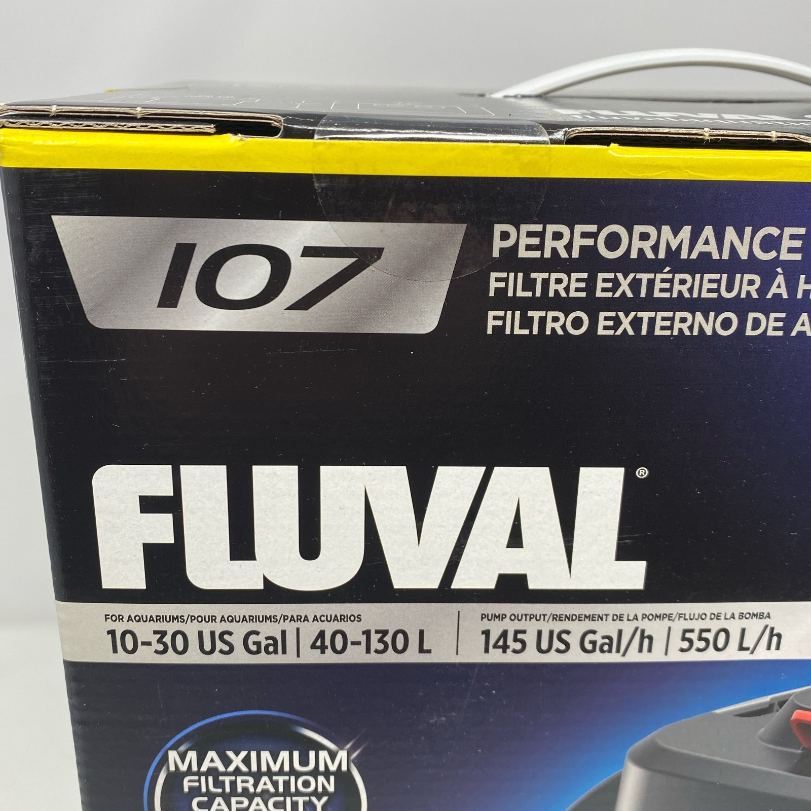 Fluval 107 Performance Canister Filter - Black - For 10-30 Gallon Aquariums
