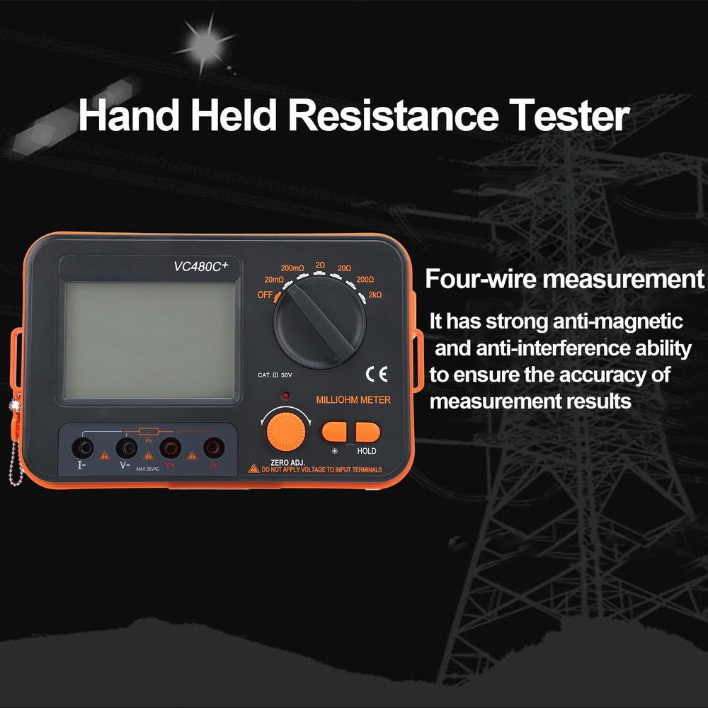 VC480C Digital Milliohmmeter High Accuracy Tester For Electrical Professionals