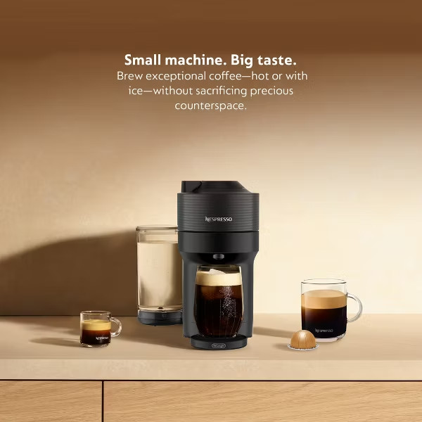 Nespresso Vertuo Pop+ Coffee Machine Liquorice Black Capsule Maker Compact