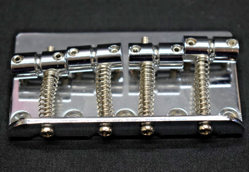 Chrome Plate Style Bridge - 4 String Bass Guitar