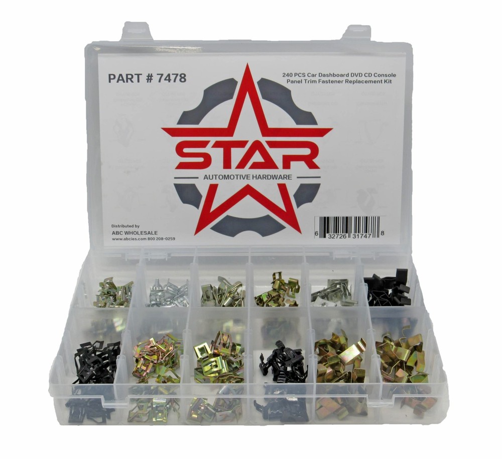 Star 240PCS Car Trim Panel Fastener Kit | Dashboard DVD CD Console Clips