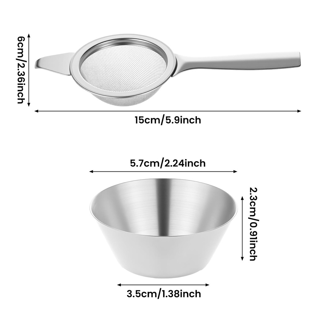 2.2" Small Sifter for Matcha Strainer Fine Mesh Mini Tea Strainers Small Sift...