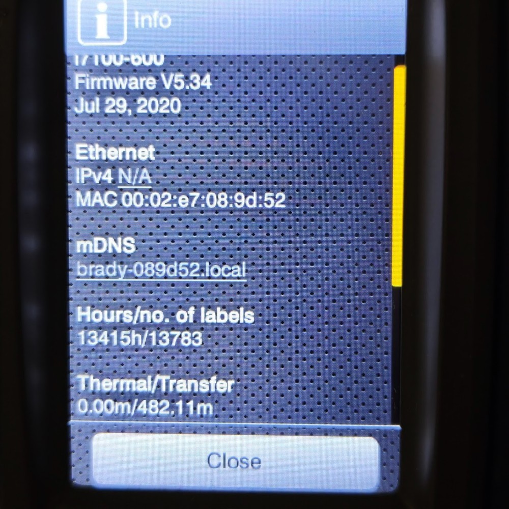Brady Printer i7100 Industrial Label Printer 600dpi