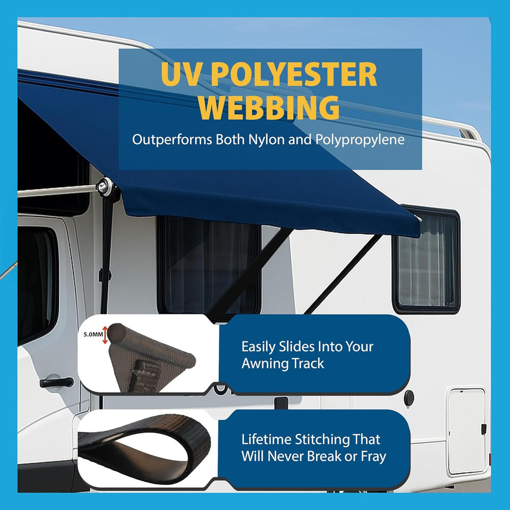 RV Camper Window Awning Pull Strap. Replacement Strap Made with UV Polyester Web