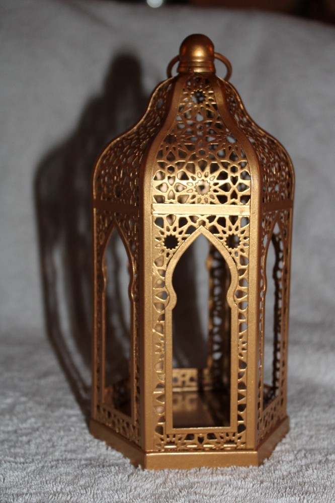 Large Boho Orientalist Middle Eastern Moroccan Hanging Lantern Candleholder