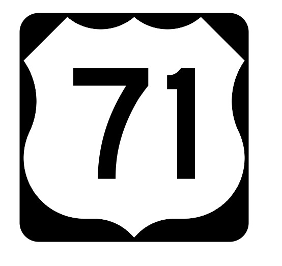 US Route 71 Sticker Decal