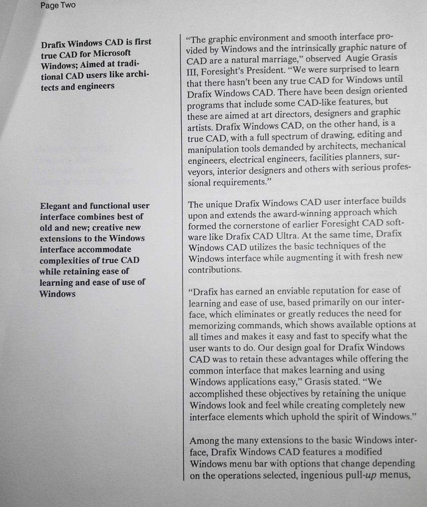 1989 Drafix Windows CAD Press Kit, by Foresight Resources