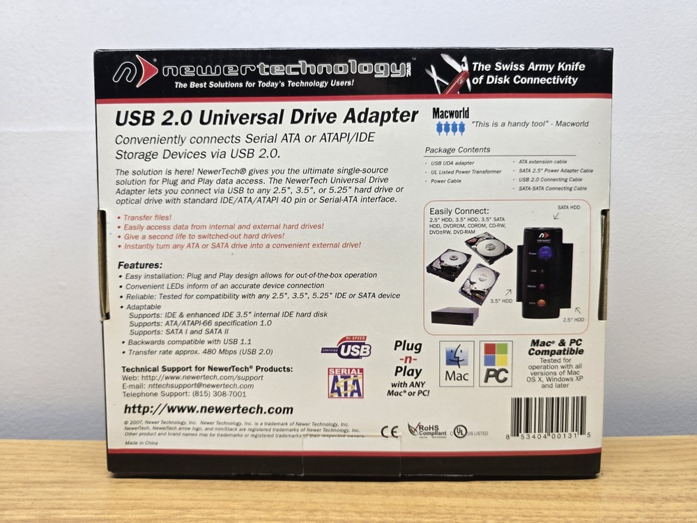 Newertechnology USB 2.0 Universal Drive Adapter For MAC or PC ATA ATAPI IDE