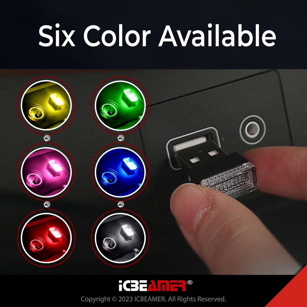 Mini USB LED Light 1-Pack () | Direct Plug-in Red TYPE-A (Standard)