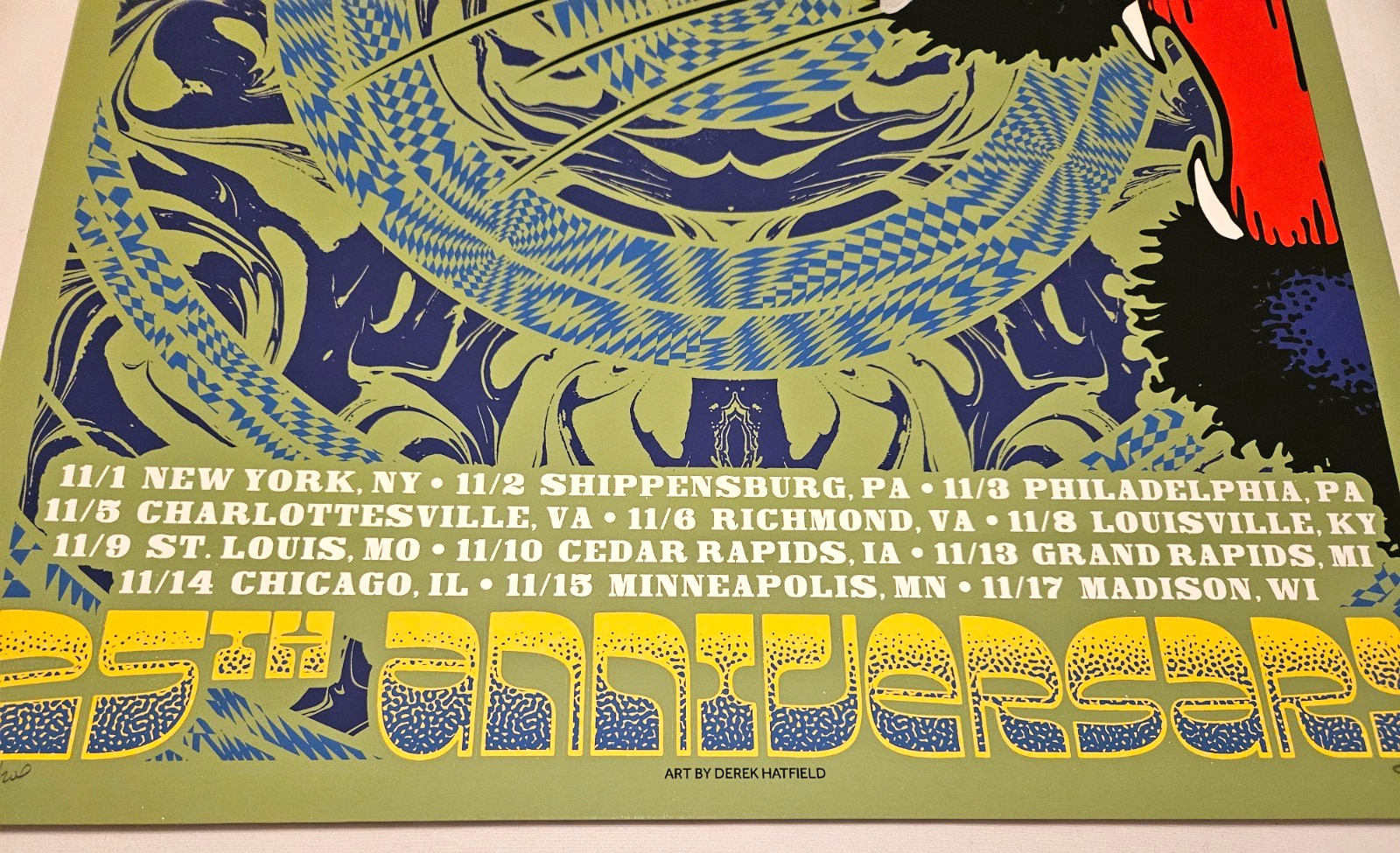 Blues Traveler Band Signed Poster 25th A Tour 2019 #/200 Derek Hatfield NM #C1