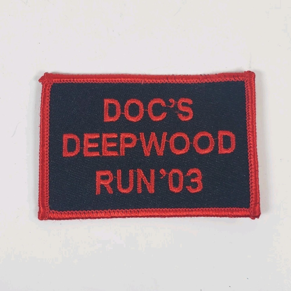 Doc's Deepwood Run 2003 Red Black Ohio Charitable Motorcycle Run Patch 3x2 -tt44