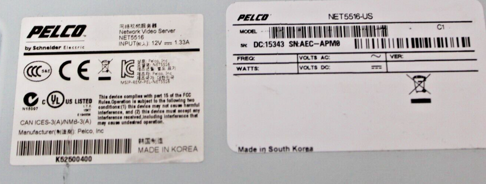 Pelco NET5516-US Video Encoder