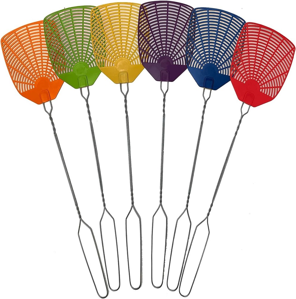 Aerodynamic 6 Pack Fly Swatter Set - Advanced Design for Efficient Bug Control