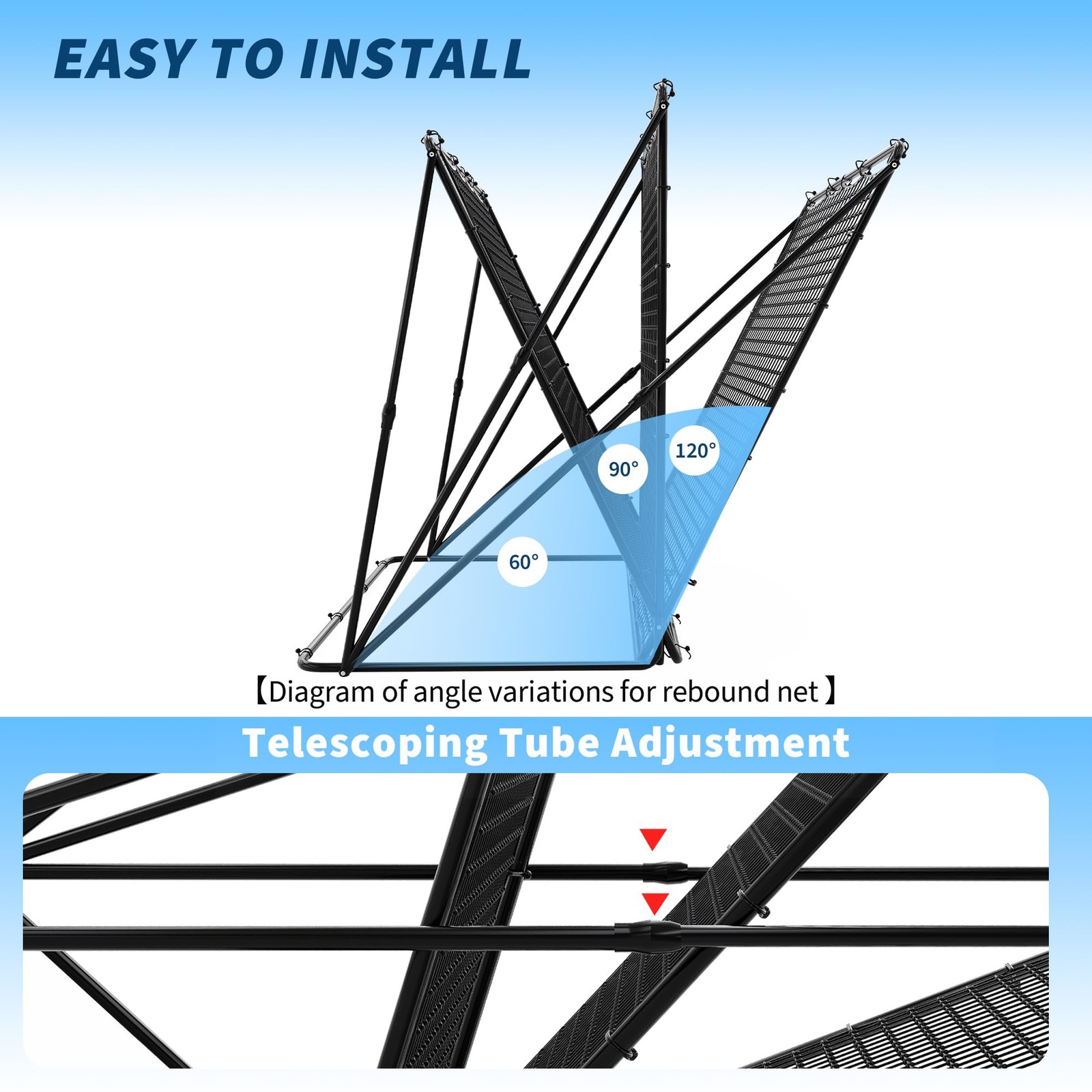 2-in-1 Baseball Pitching Target and Rebounder Net W/Strike Zone,Throwing Trainin