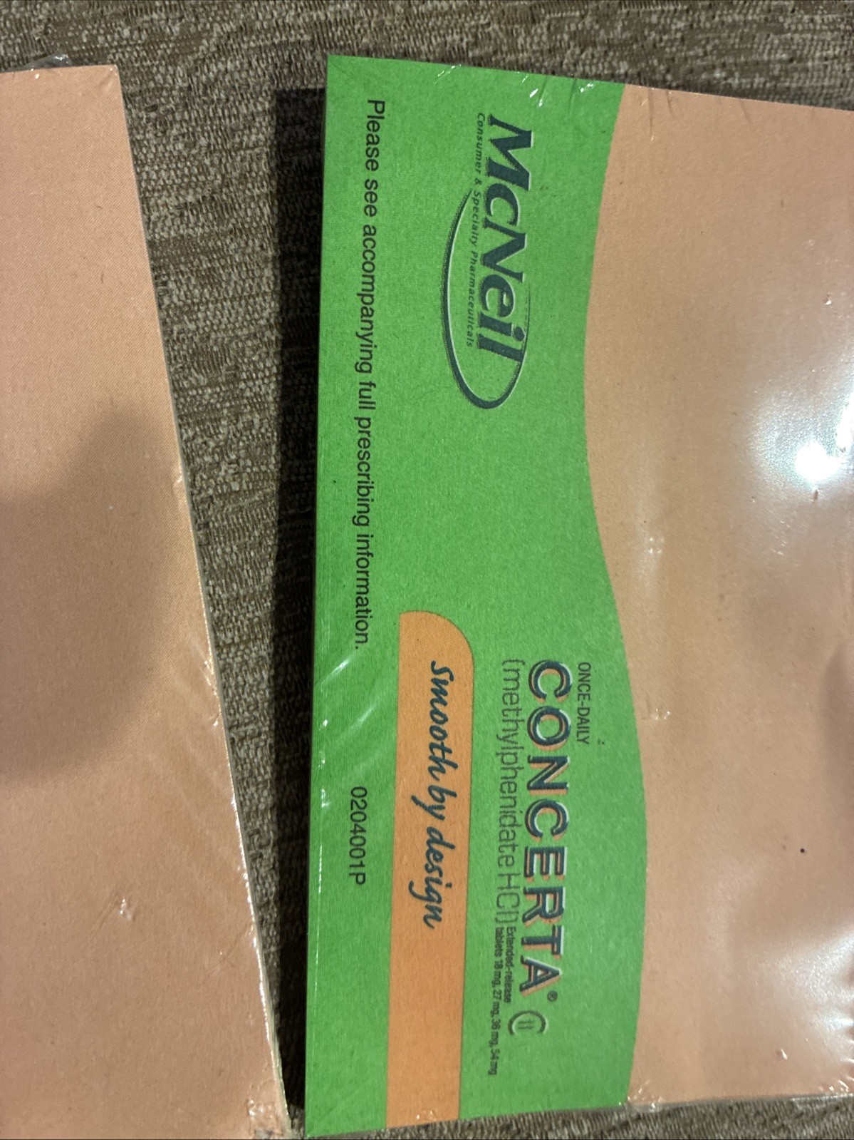 2 Concerta SEALED Post It Notes CNS Stimulant ADHD Dopamine Drug Pharma McNeil