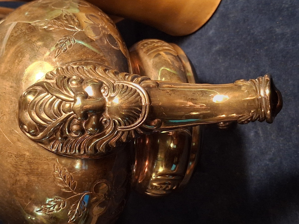 Victorian ROGERS BROS Floral Triple Silver Plate Tea Pot Pattern #1985/5