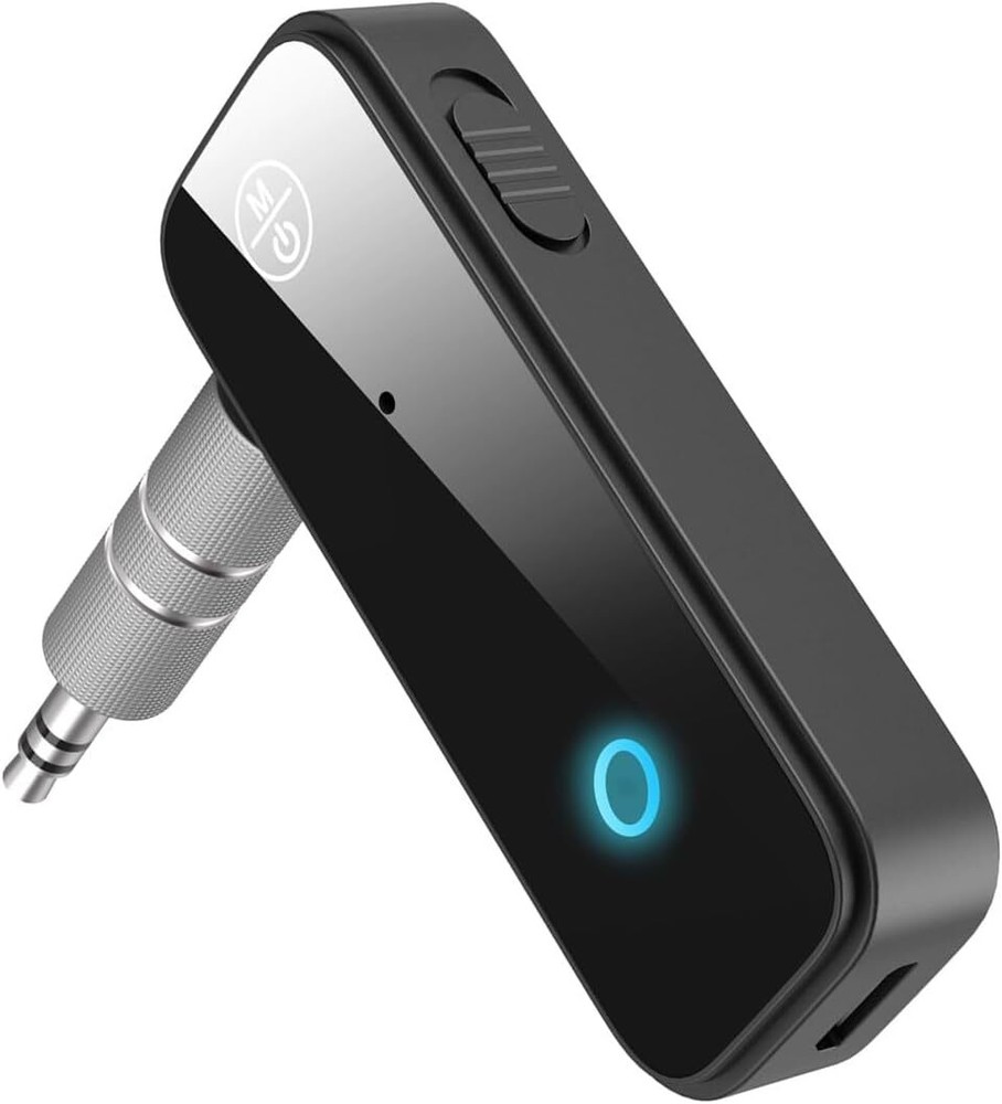 Bluetooth Aux Adapter for Car, Receiver 2 in 1 Black