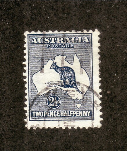 1913 Australia #4 Used Kangaroo and Map