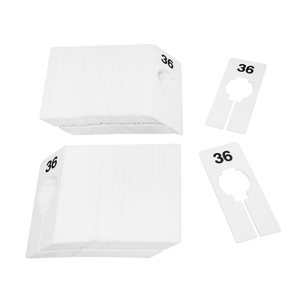Hangers Retail Clothing 2" x 5" Rectangular Plastic Size 36 Dividers 10Pcs White