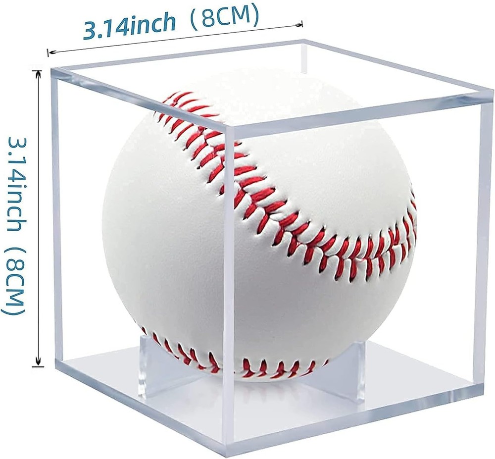 4 Pack Baseball Display Case, UV Protected Acrylic Boxes for Display,Clear Di...