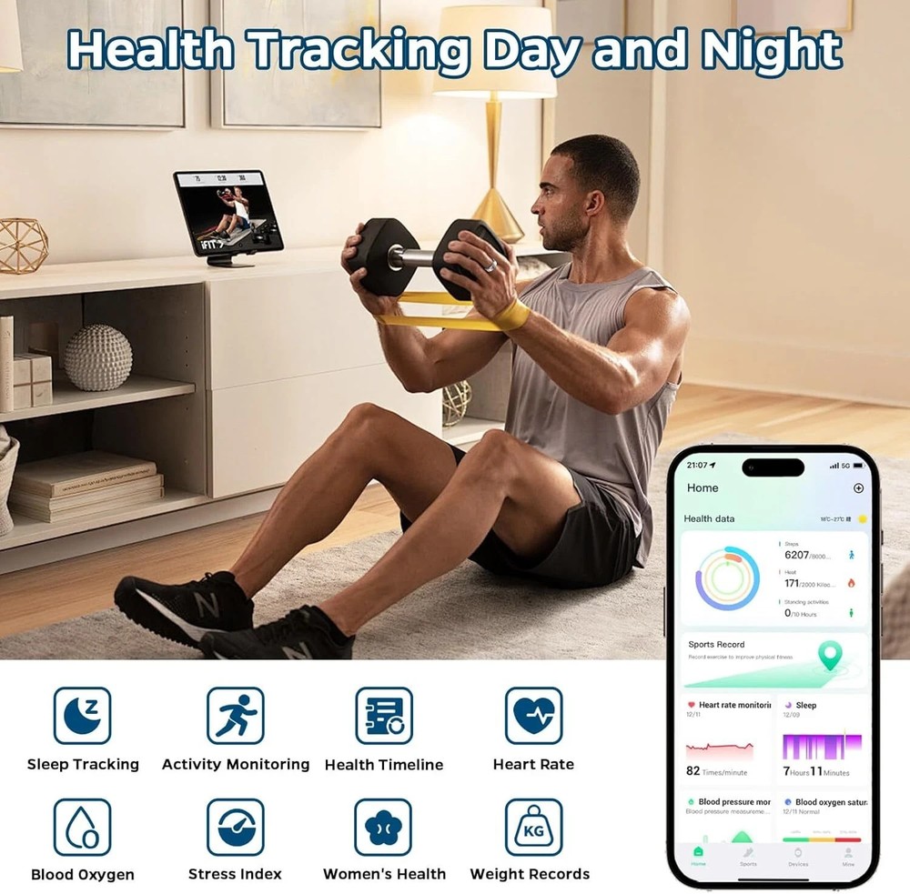 R02 Smart Ring Health Tracker, IP65 Waterproof. Size #9