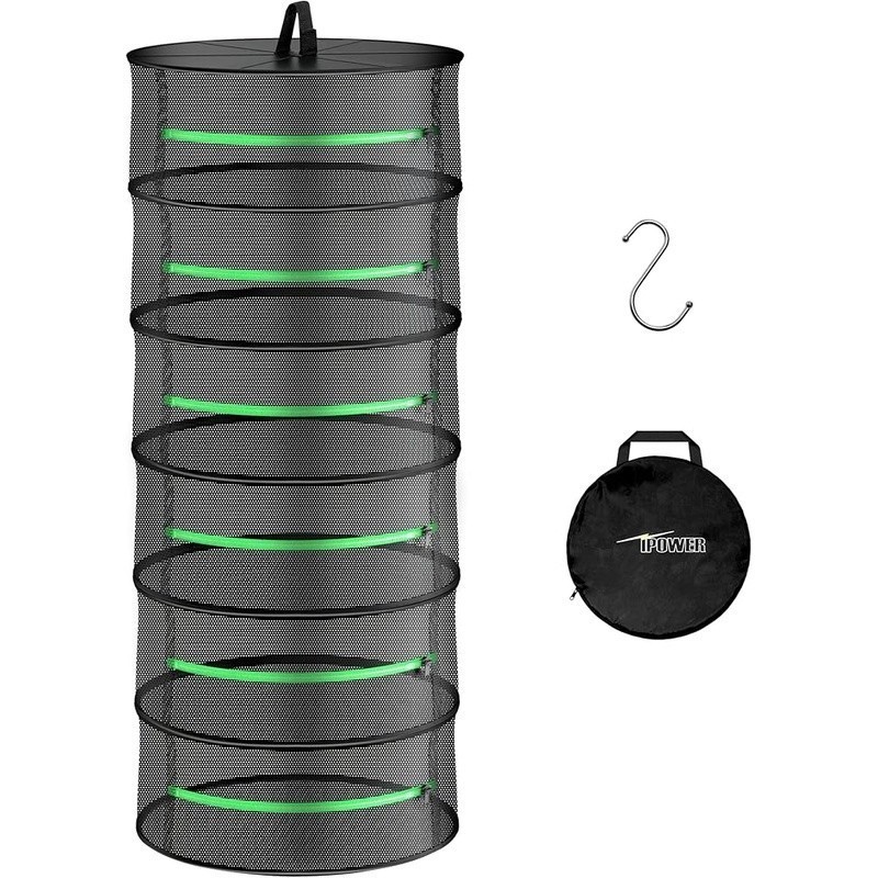 6 Layer Drying Rack Collapsible Herb Vegetable Flower Net Hanging Storage Bag US