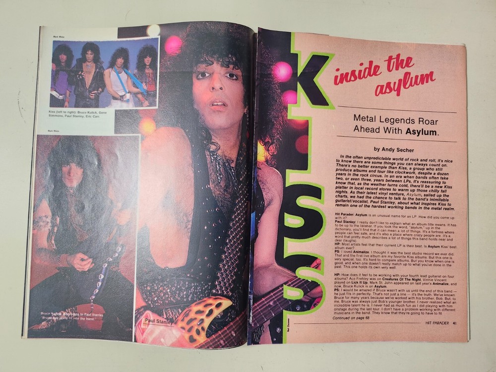 KISS Paul Stanley Hit Parader Vintage December 1985 Motley Crue Dio Iron Maiden