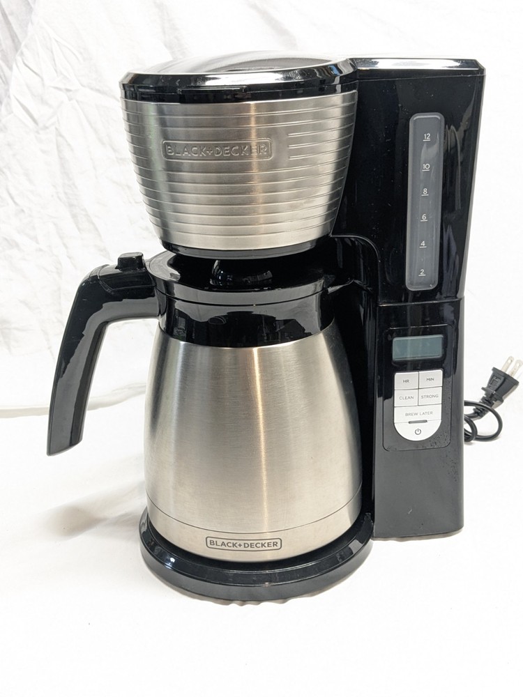 BLACK+DECKER CM2045B 12Cup Thermal Programmable Coffee Pot, Lid, Filter, Lid EUC