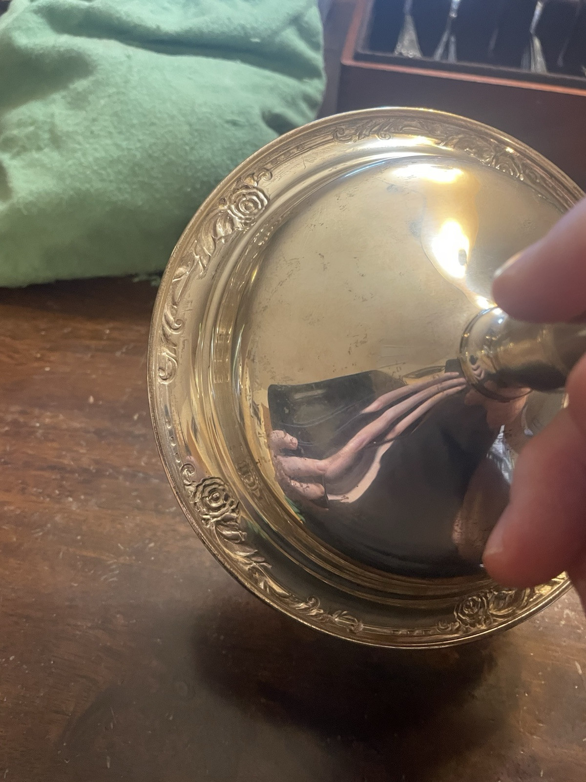 Oneida "Damask Rose" Sterling Silver Weighted Compote. S