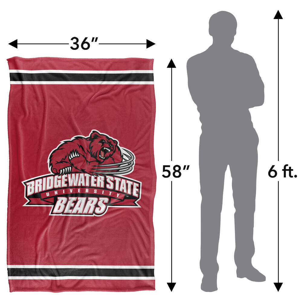 Bridgewater State University Primary Logo Stripes Silky Touch Throw Blanket