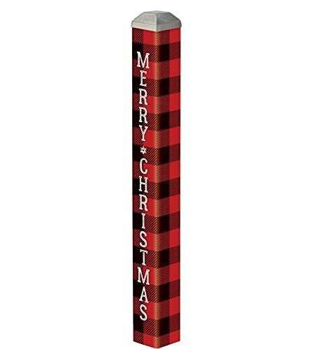 Studio M - 16" Mini Art Pole - Buffalo Check - Merry Christmas