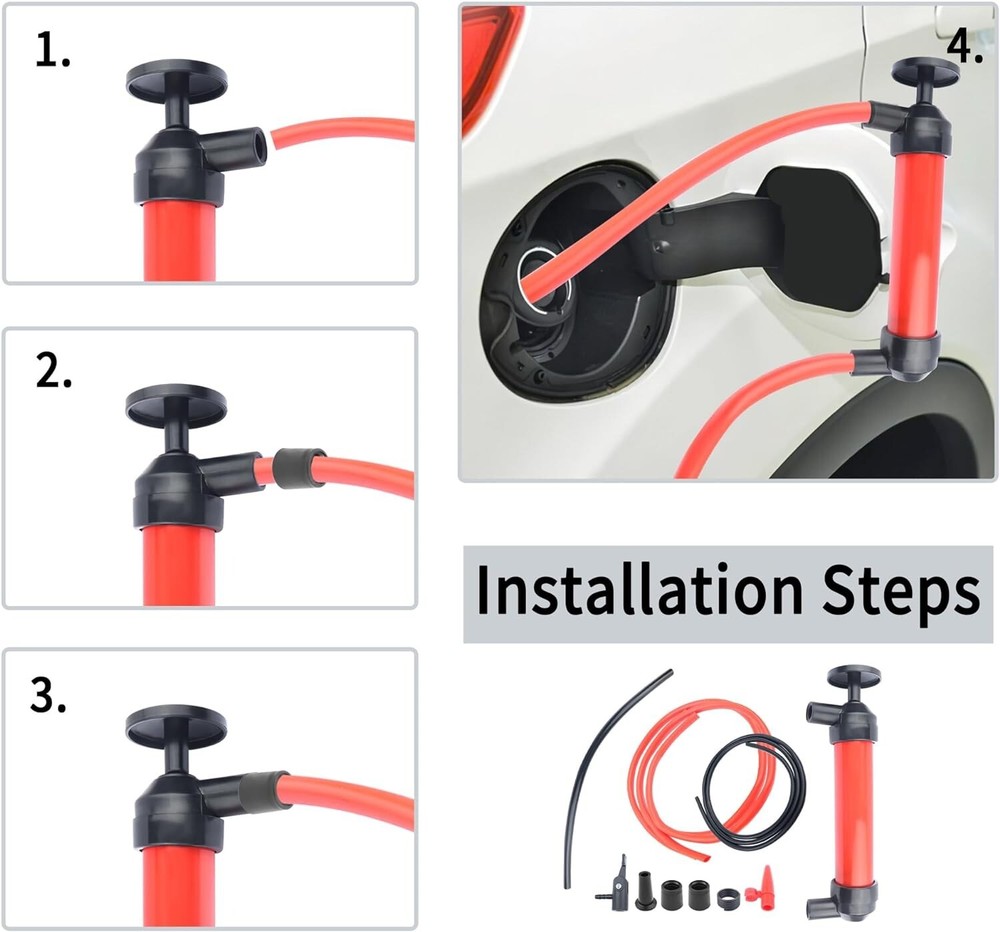 Multi-Functional 3-in-1 Siphon Pump Kit for Efficient Refueling Tasks