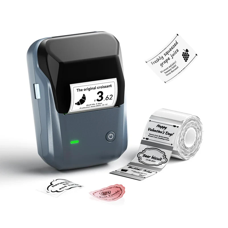 NIIMBOT B1 Wireless Label Maker, Inkless Bluetooth Thermal Printer (Lake Blue)