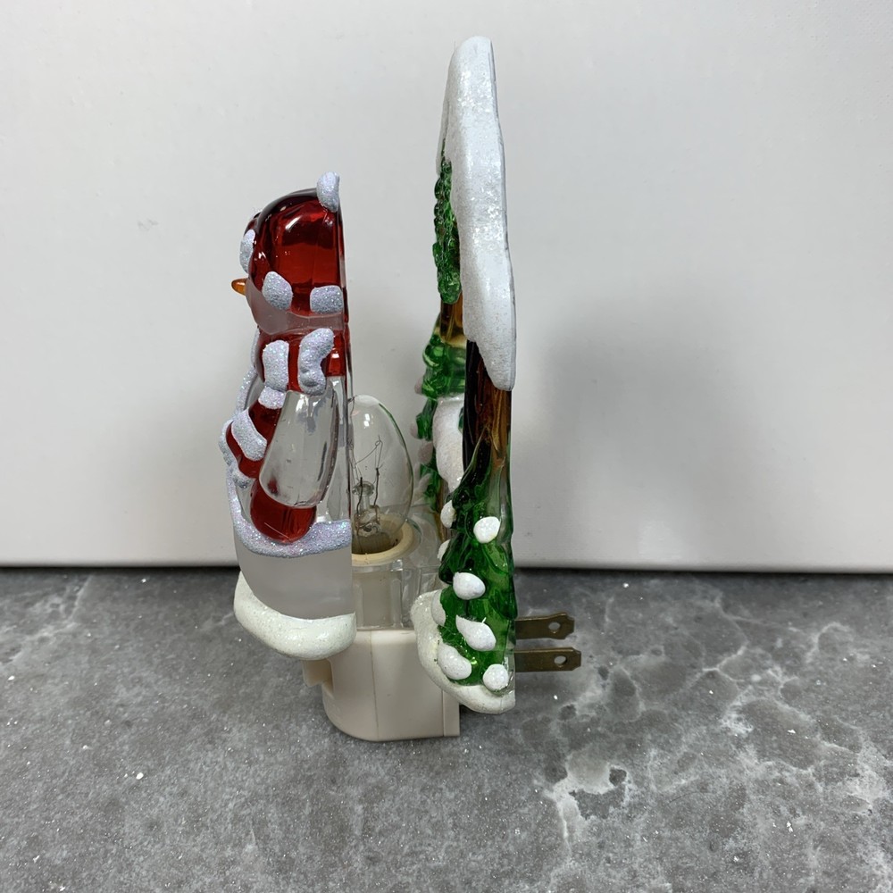 Snowman Nightlight Christmas Plug in Light Plastic 6"