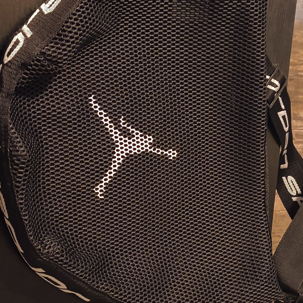 Jordan Black Mesh Gym Bag Adjustable Carrying Strap Polyester