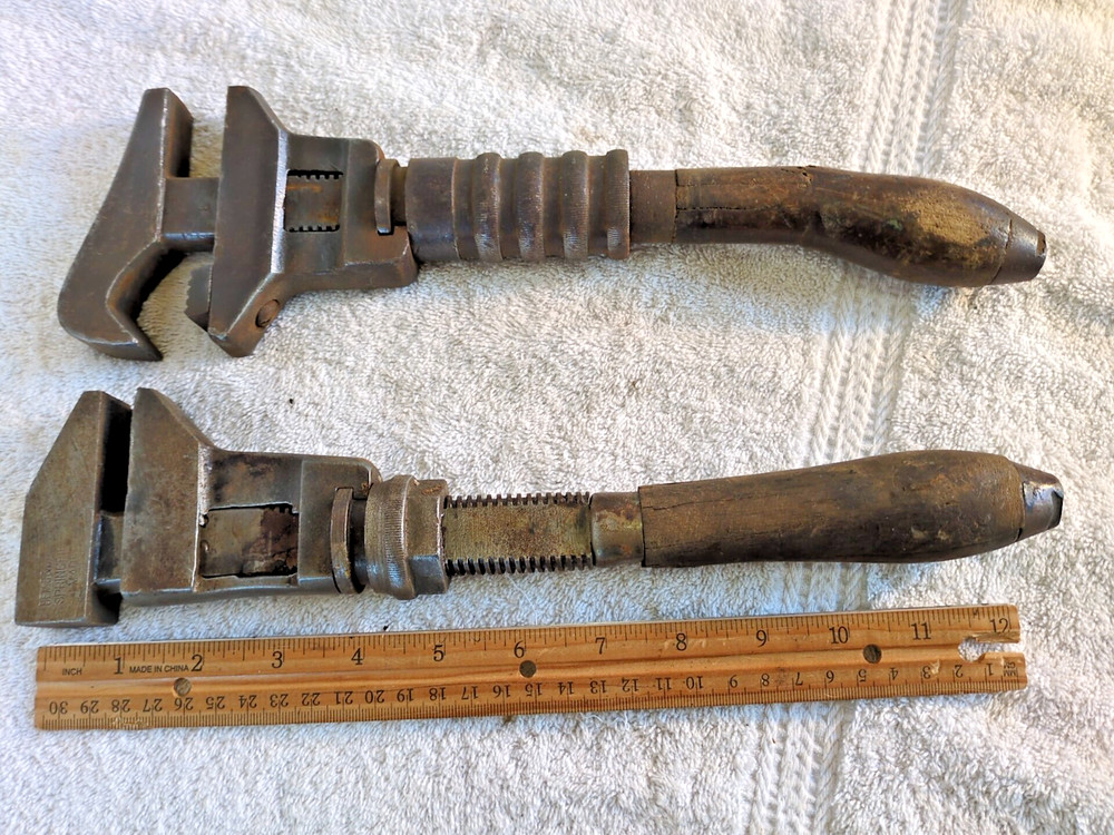 Vintage Bemis & Call Co. 12" Adjustable Monkey Pipe Wrenches