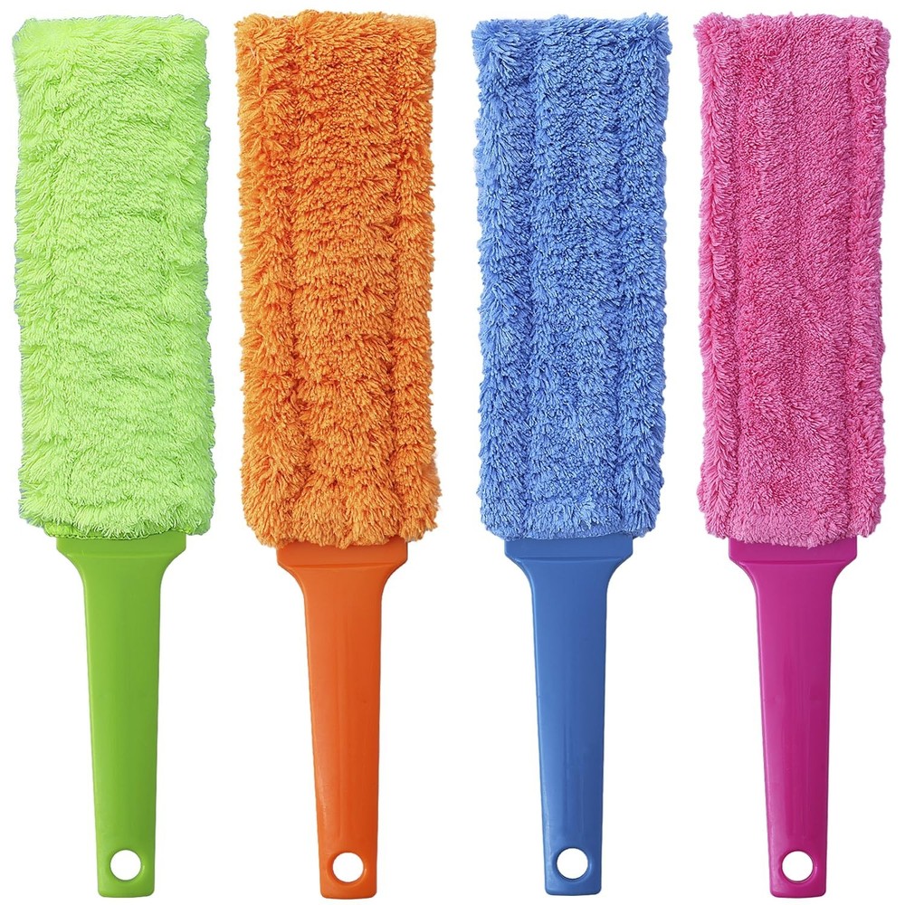 4 Pack 15" Microfiber Feather Duster, Gap Duster, Blind Duster, Hand Duster f...