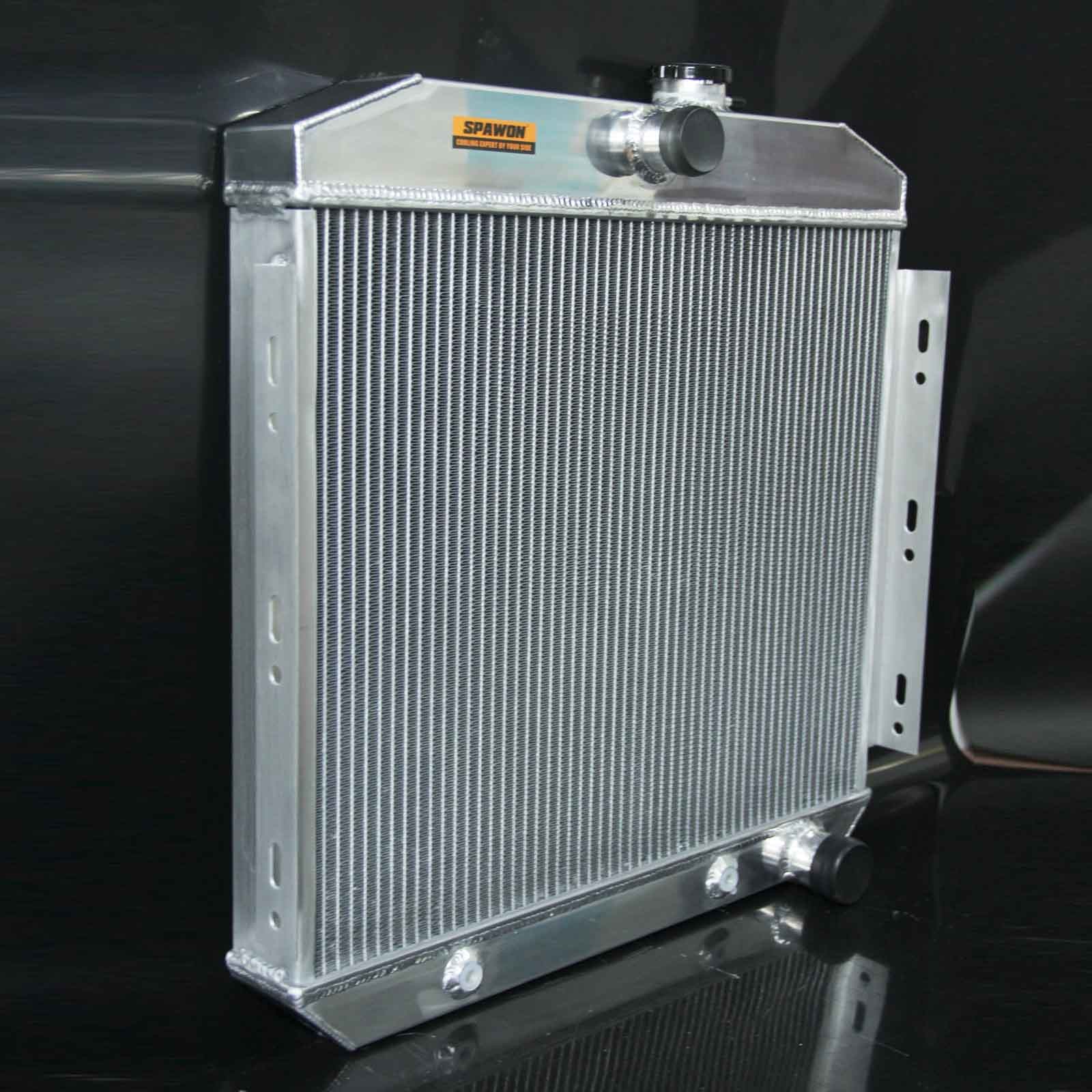 4 Rows SPAWON Radiator For Chevrolet Bel Air Base 3.8L L6 56mm 1955-1956 AT 5056