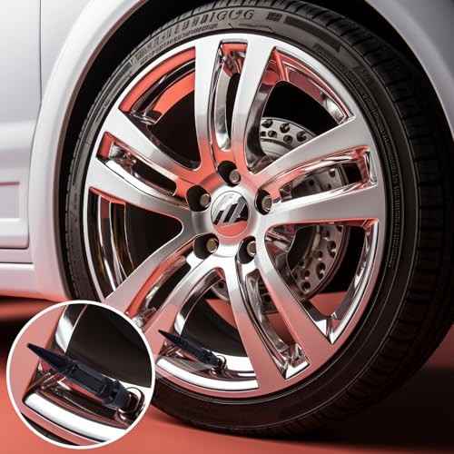 4PCS Spiked Style Tire Valve Stem Caps, Universal Aluminium 4 pcs 60MM - Black