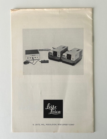 Leitz Animatic Convar Projection Dissolve Instruction Manual Original