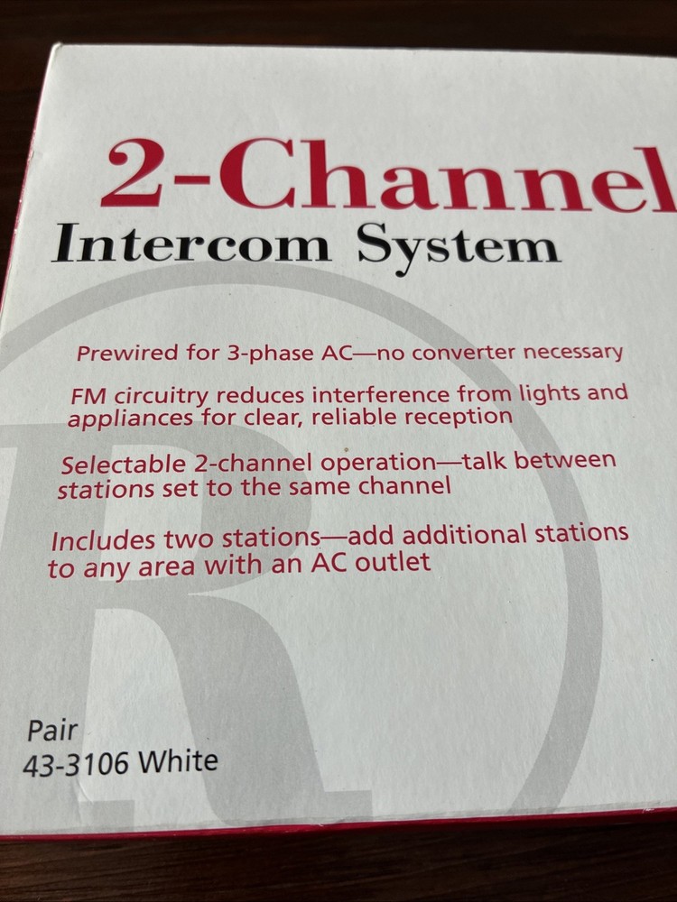 Radio Shack 2 Channel Intercom System 43-3106 2 Intercoms NEW Sealed