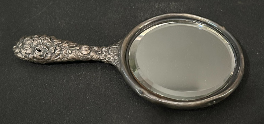 Gorham Sterling Silver Reprousse Mirror