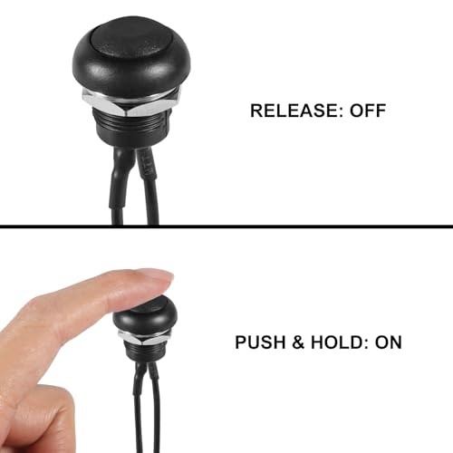 5Pcs 12mm Momentary Push Button Switch Mini Round Switch Waterproof ON Black