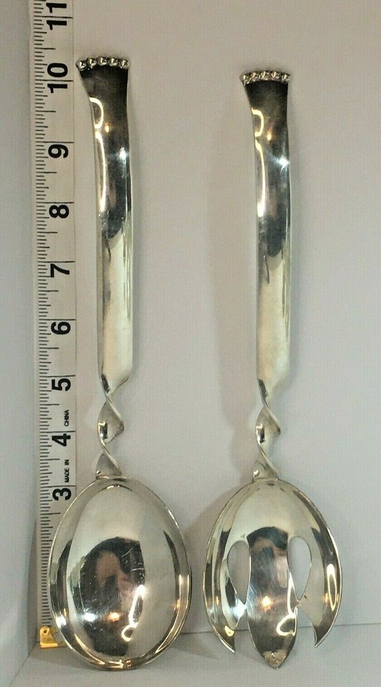 Napier Serving Set Salad Utensils Twisted Handle 10"