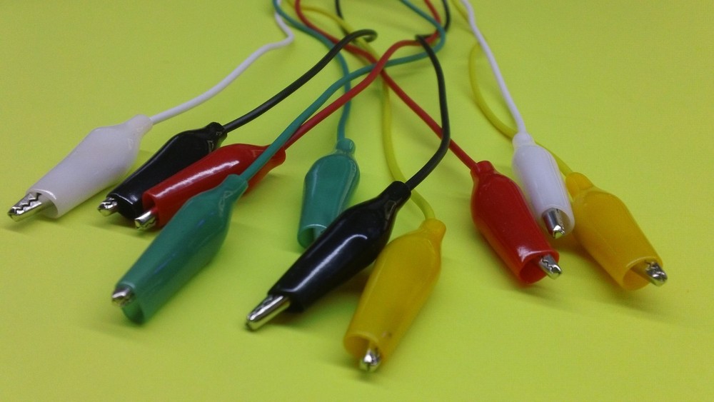 5 X - 18" DOUBLE end Crocodile Clips Cable Alligator Clips testing wire probe