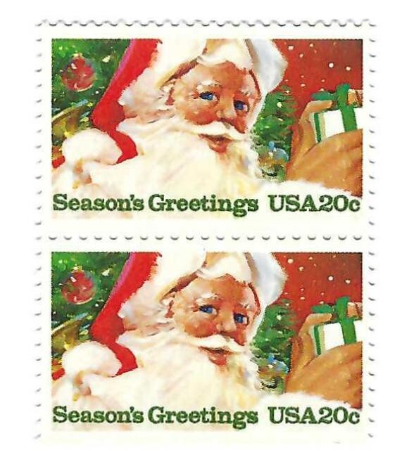 STAMP US SCOTT 2064 "Santa" 20 CENT 1982 MNH VERT PAIR