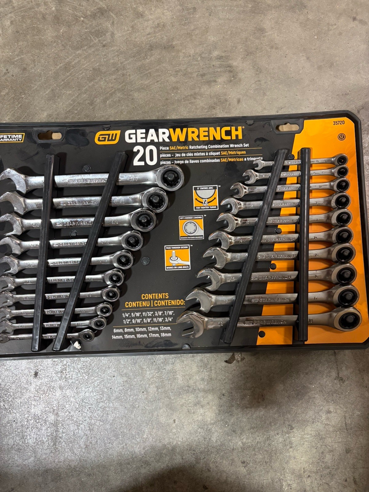 Gearwrench 35720 Ratcheting Wrench Set- 20pc SAE/ Metric