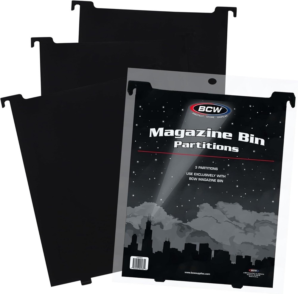 BCW Magazine Bin Partitions 3-Pack Black Plastic