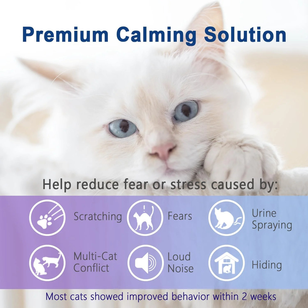 Cat Pheromones Calming Diffuser, 2 in 1 Cat Calming Starter Kit (Diffuser Head +
