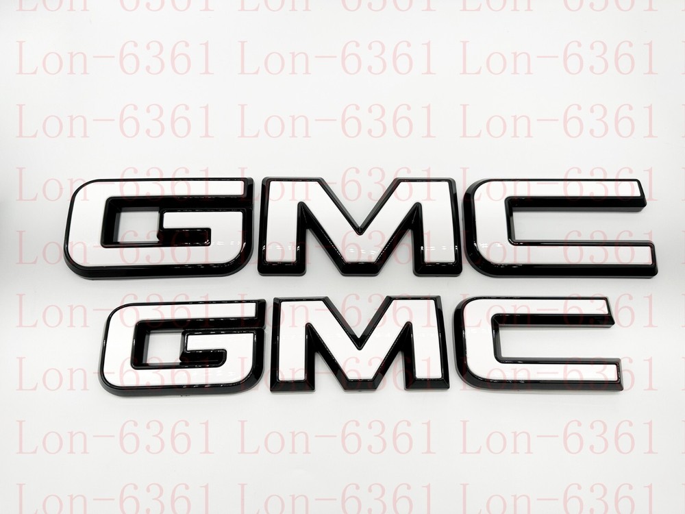 2021-2024 GMC YUKON YUKON XL Front Rear Tailgate White Black OVERLAY Emblem